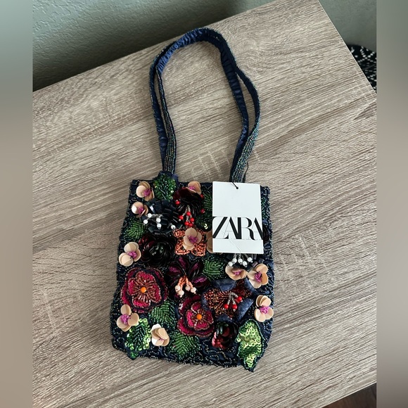 Zara women’s beaded mini tote bag - Picture 1 of 7